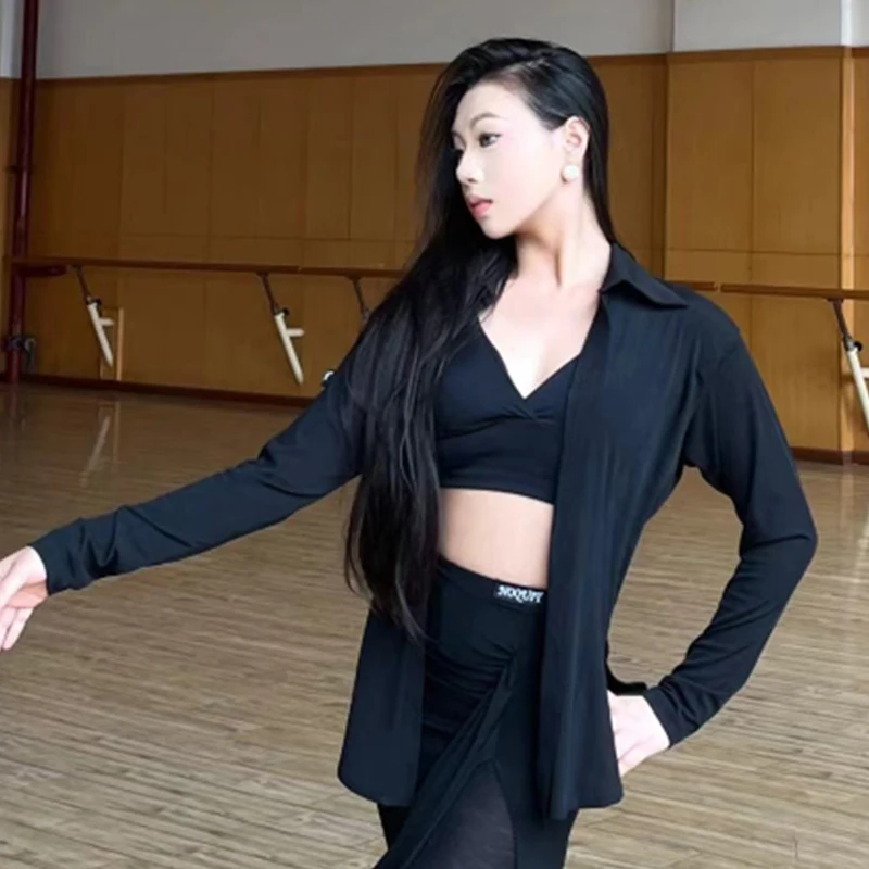 女性ラテンダンスシャツ長袖女性ラテントップスクラブルンバ社交ダンス練習服ラテンダンスウェア DNV24642