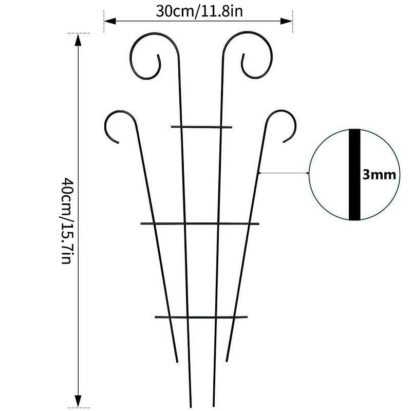 Matal Plant Climbing Trellis Plant Support Stands Indoor Rose Vine Stakes Garden Potted Iron Fixed Rod Rack Cages Accessories