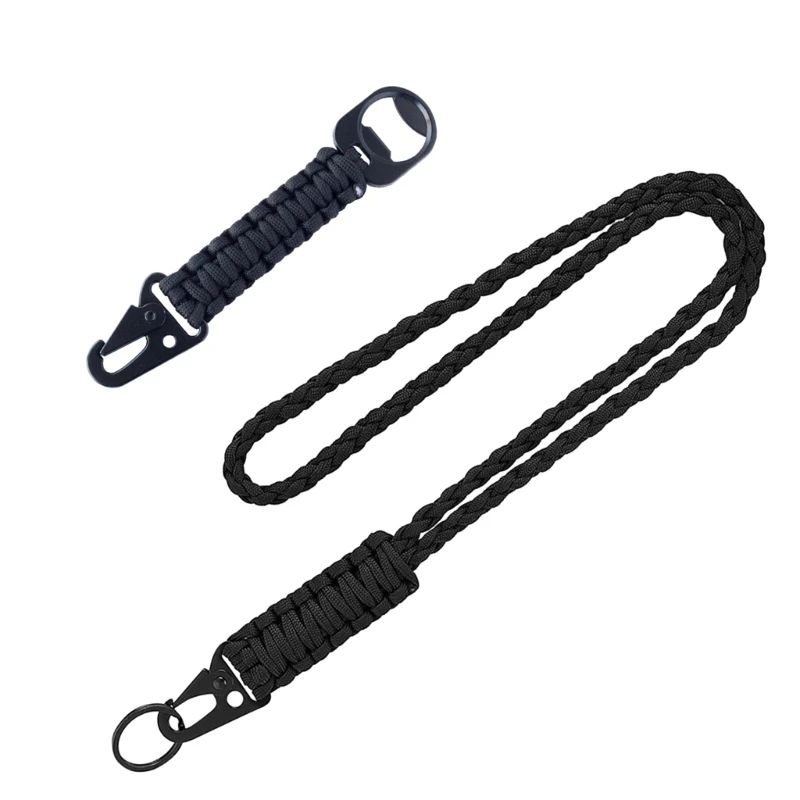 2PCS Paracord Keychain Umbrellas Rope Braided Lanyard Keyring Camping Paracord Keychain Tools for Outdoor Camping Hiking