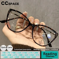 Gafas de lectura CCspace para mujer, gafas graduadas antiluz azul, gafas para miopía, montura de gafas de ojo de gato TR90 a la moda