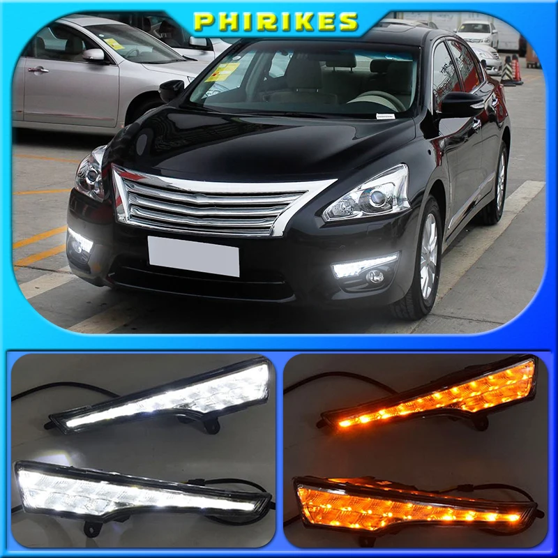 

1 Set drl For Nissan Teana ALTIMA 2013 2014 2015 2016 LED DRL Daytime Running Lights Daylight with turn signal