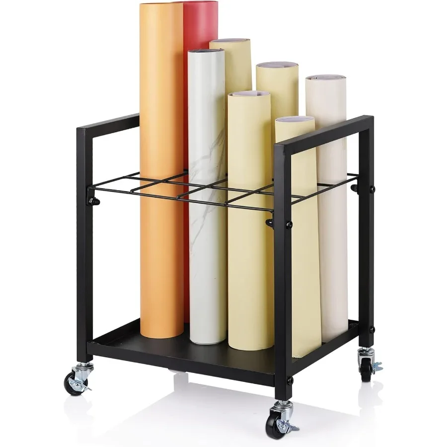 

Metal Blueprint Storage Cart with Wheels and 12 Slots for Efficient Organization of Architectural Drawings Posters and Blueprin