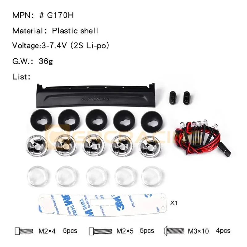 RC Car Roof Spotlight for TRAX TRX4 Bronco K5 Axial Scx10III Off-Road Rally Spotlight Accessories #G170H view 2