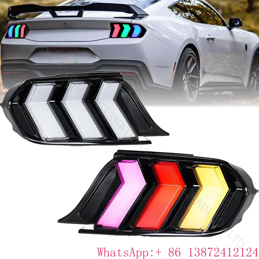 Taillights Assembly for Car RGB Taillight for Ford Mustang 2015-2023 with Sequential Turn Signal 6th Gen Mustang Rear Lamp 15-23