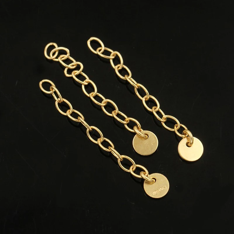 14K Gold Filled Verlängerungskette, Kabel-Verlängerungskette für Armbänder mit rundem Scheibenanhänger, Schmuckherstellungszubehör, Halskettenkette – Detail 13