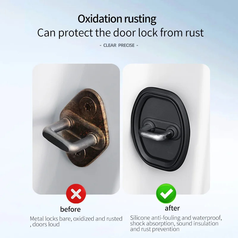 4pcs /set Car Door Mute Damping Cushion Silicone Car Door Lock Buckle Cover For Kia Sedona K5 PHEV KX5 K3 EV KX3 K2 KX7 EV6 KX