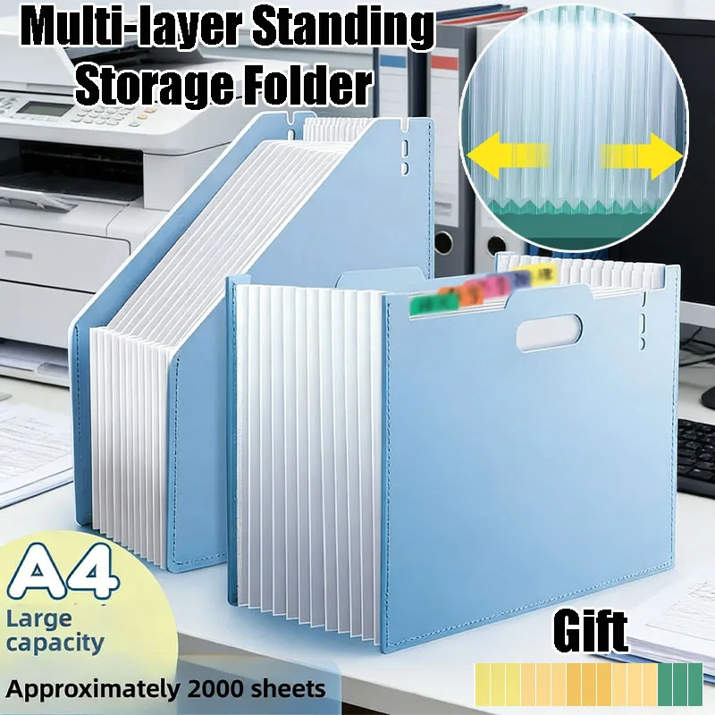 

Папка-аккордеон формата А4 с ручкой, многослойная расширяемая папка для документов, вместительный настольный органайзер