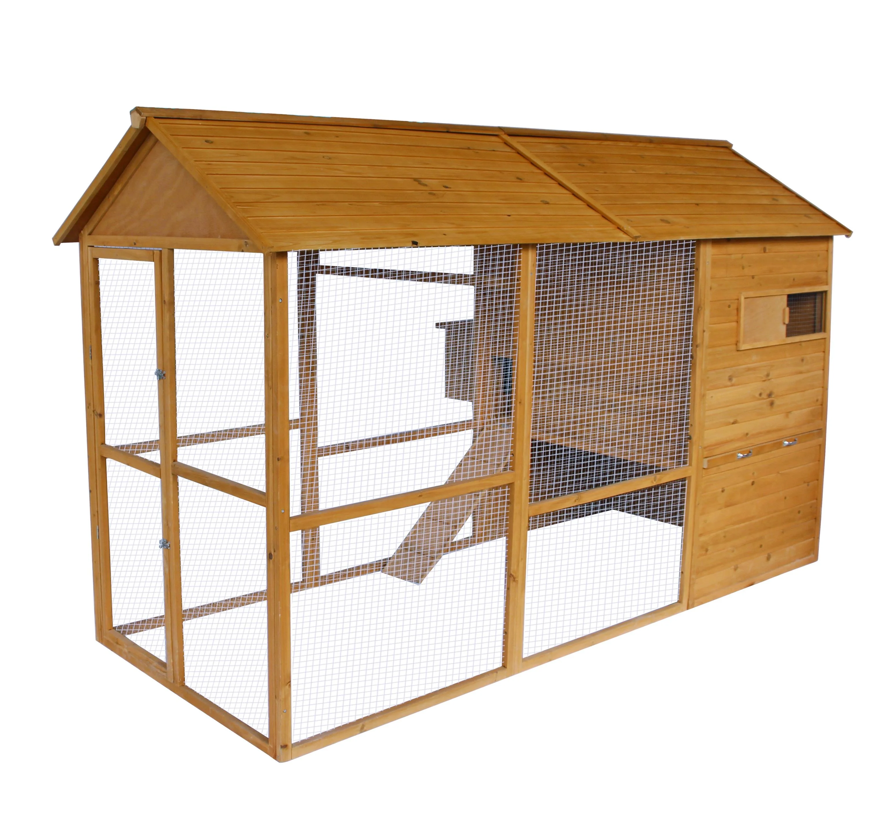

Large Outdoor Chicken Coop Economical Wood Henhouse With Animal Pattern Solid Metal Design Triangle Features For Small Animals