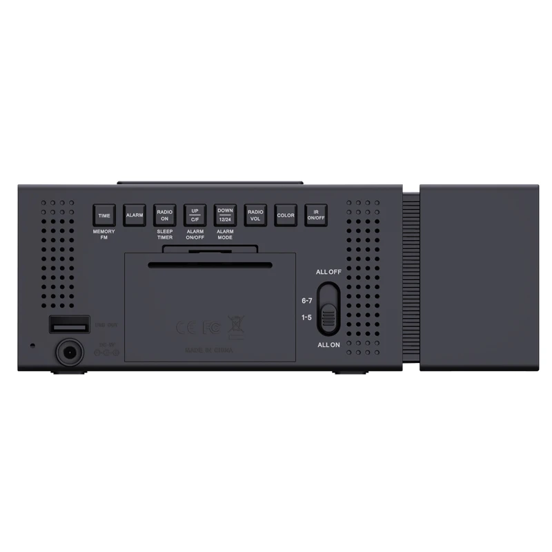 7 Color LED Change Smart Night Light Human Body Infrared Sensing Digital Home Thermometer Hygrometer Snooze Alarm Clock FM Radio