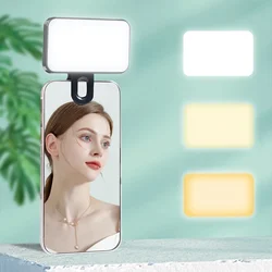 Rechargeable Fill Light for Picture/TikTok/Makeup/Vlog Portable LED Clip on Light Panel for Camera/Phone/Laptop/Tablet/Computer