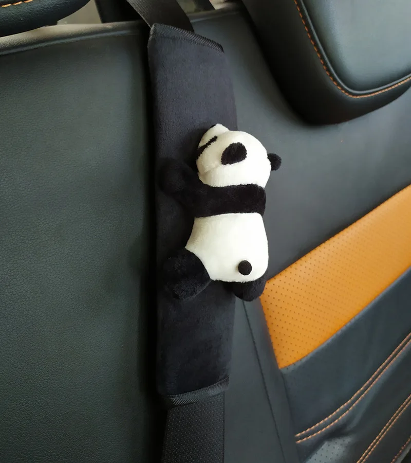 Automobile Safety Belt Decoration Cartoon Panda Safety Belt Shoulder Pad Plush Automobile Accessories Car Decorations