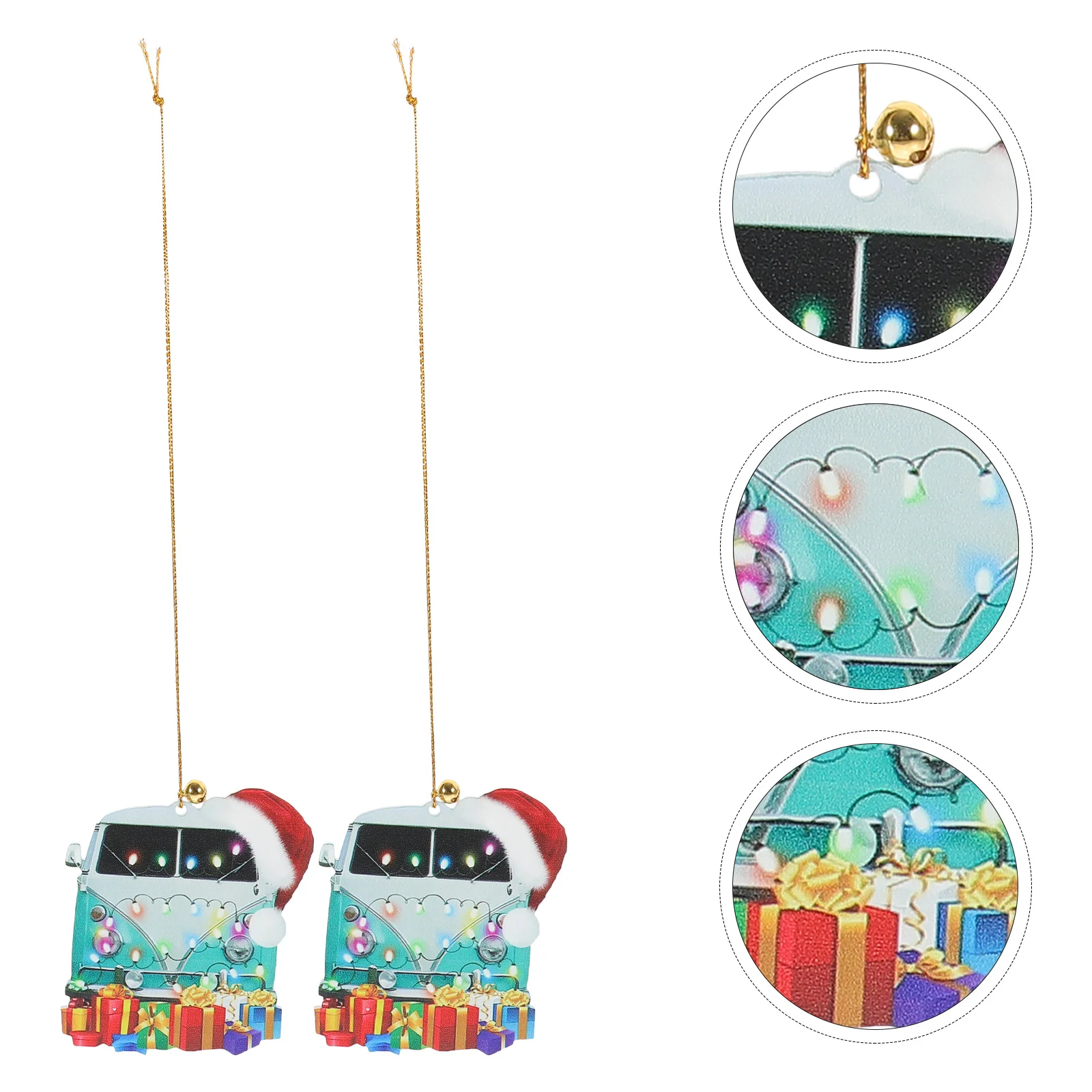 

5Pcs Christmas Hanging Ornaments Car Shape Wooden Pendants Xmas Tree Decor Creative Xmas Decorations for Home Party Celebration