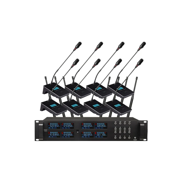 H8608 Professional One To Eight Wireless Conference Microphone Gooseneck Metal Seat