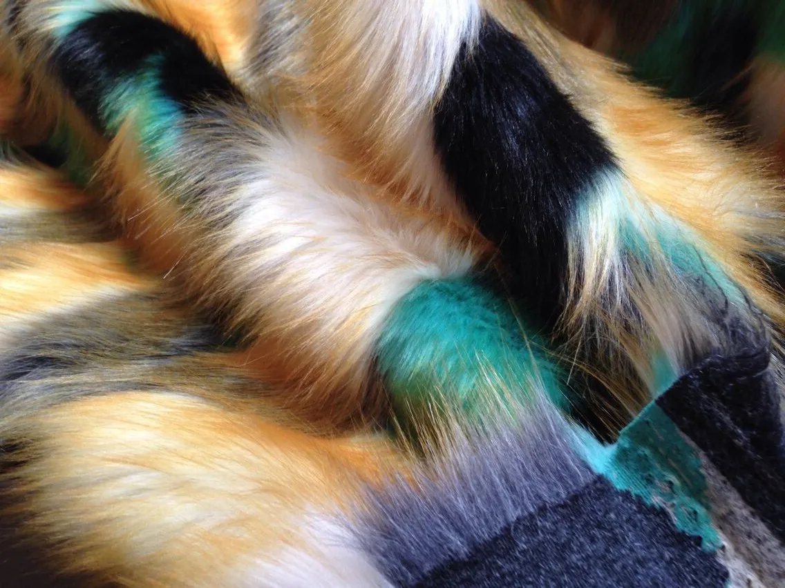 High-grade Jacquard fox fur,3-4cm pile colorful felt cloth,Plush carpet mats fabric,DIY handmade faux fur fabric,160cm*45cm/pcs