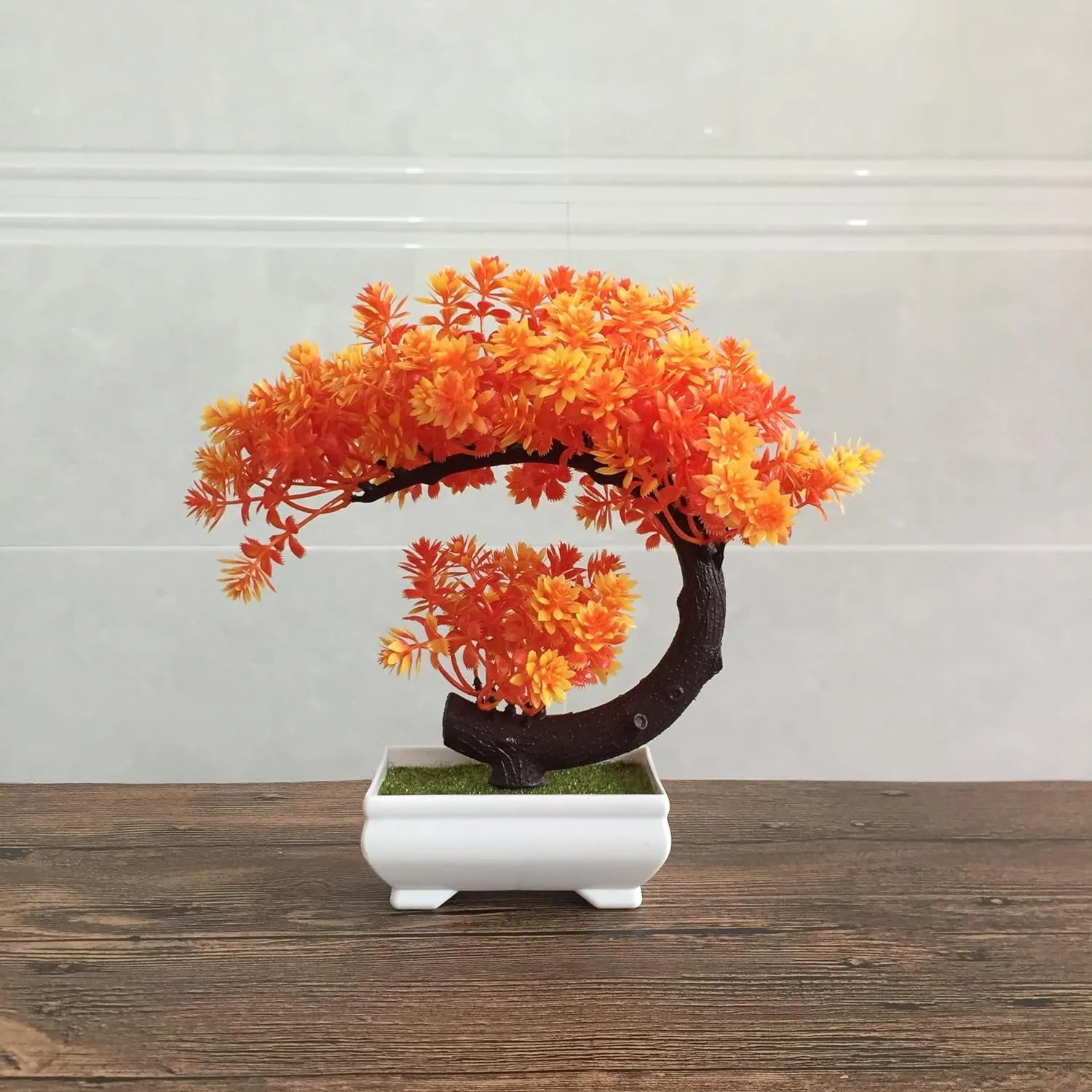 1 Stücke Grüne Künstliche Pflanzen Bonsai Kunststoff Baum Gefälschte Blume für Zuhause Schlafzimmer Dekor Tisch Garten Dekoration Outdoor Ornament – Detail 2