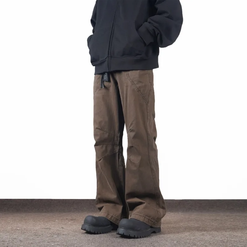 

OR FL High Street Retro 100 Cotton Women American Style Staraight Cargo Trousers Trendy Brand Design Sense Maillard Women's Pant