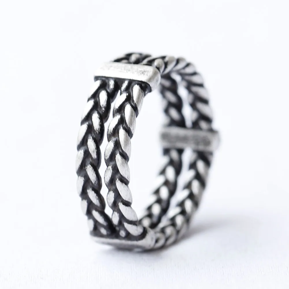 2024 NEW  Vintage Weave Viking Symbols Stainless Steel Mens Women Rings Simple for Girl Boyfriend Jewelry Creativity