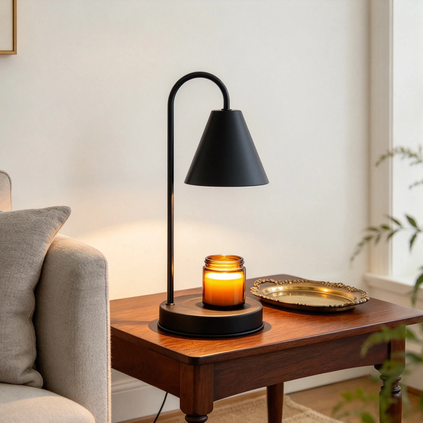 Electric Candle Warmer Lamp with Dimmer Wax Melting Light Creative Aromatherapy Table Metal Base Bedside Decor Gifts 110V/230V