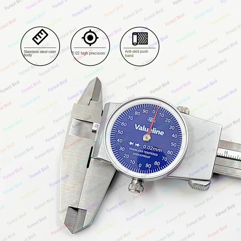 Caliper with Meter High Precision 0.01/0.02 Two-Way Shockproof Waterproof Oil-Proof 0-150mm200300