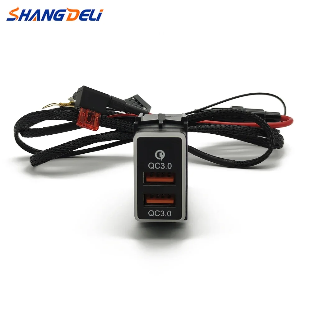 

Dual USB QC3.0 Car Charger With LED Light Phone Auto Vehicle Quick Charging Adapter For Nissan Accessories