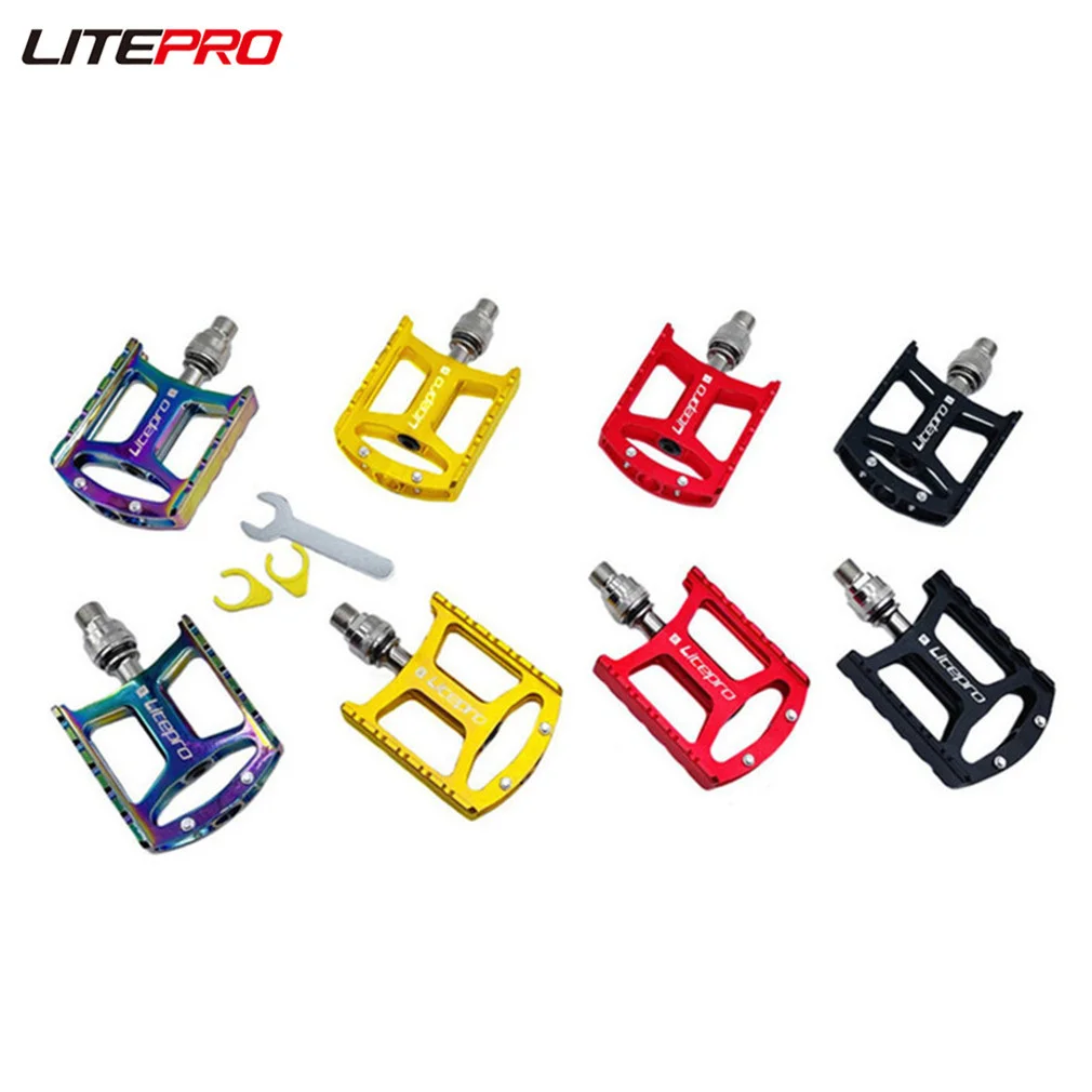 

Litepro Folding Bicycle S5 Quick Release Pedals For Brompton Bike Hollow Aluminum Alloy Bearing Pedal