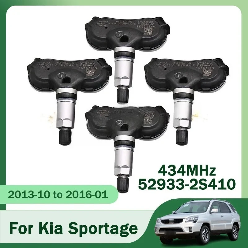

4 шт. 52933-2S410 Датчики давления в шинах для Kia Sportage 2013-2016, система контроля давления в шинах 434 МГц 529332S410
