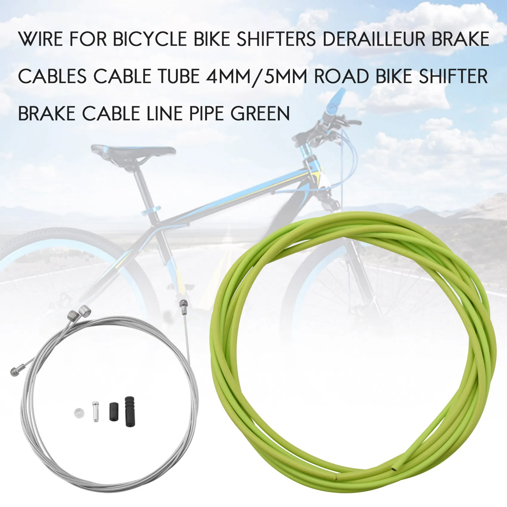 Wire for Bicycle Bike Shifters Derailleur Brake Cables Cable Tube 4mm/5mm Road Bike Shifter Brake Cable Line Pipe Green