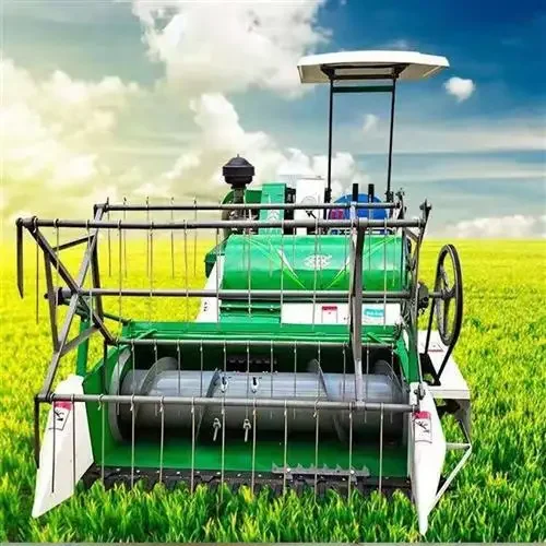 Harvesting threshing bagging machine, crawler miniature mountain rice wheat harvester, rice harvesting threshing machine