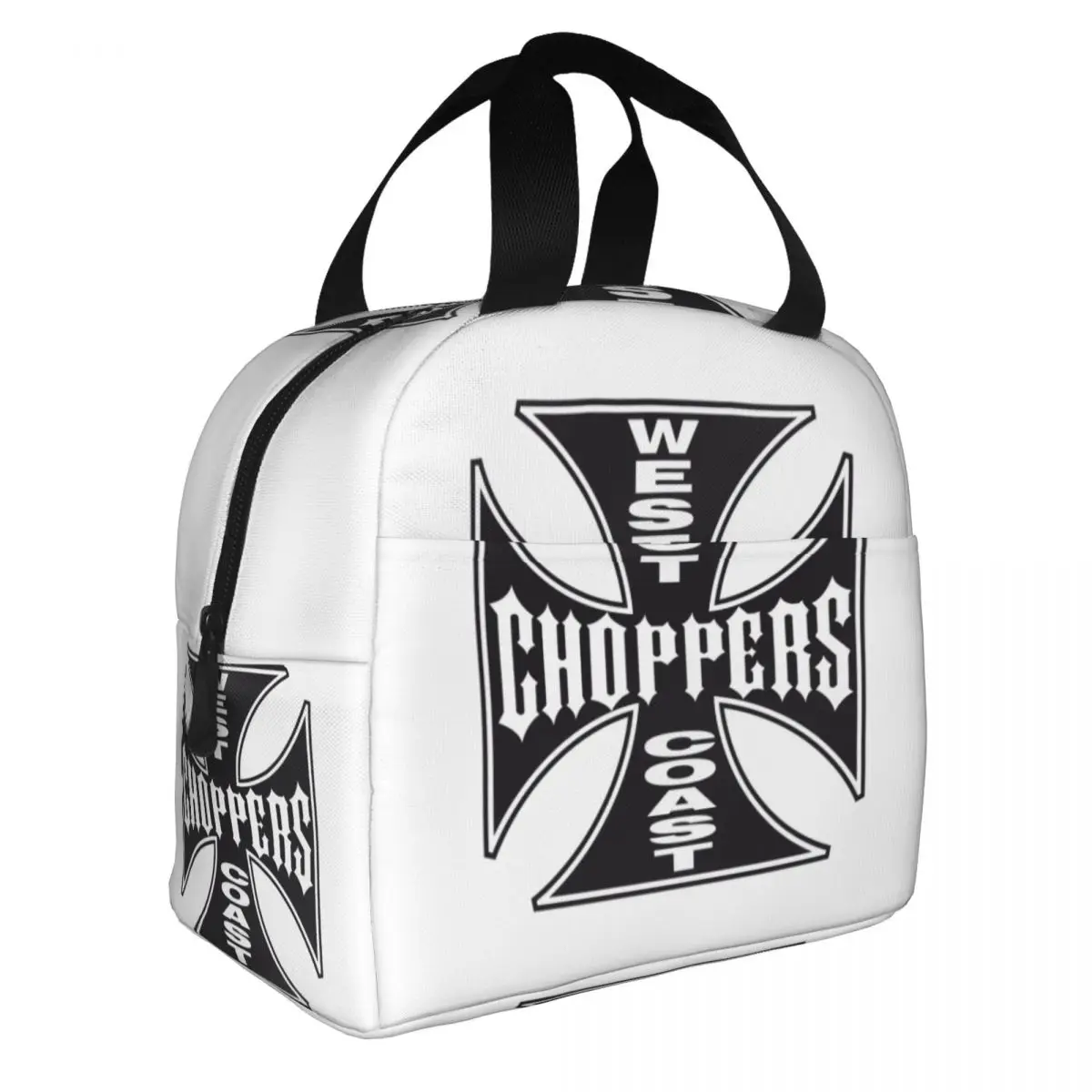 West Coast Iron Cross Choppers Thermal Insulated Lunch Bag Reusable Lunch Box for Women Kids School Food Picnic Tote Bags