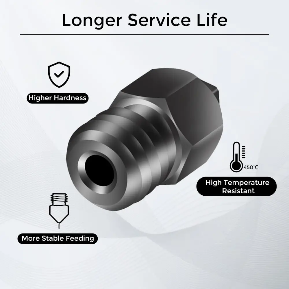 Creality Official MK8 Hard Steel Nozzles 0.2mm/0.4mm/0.6mm/0.8mm/1.0mm For Ender 3/Ender 3 Pro/Ender 3 S1/CR 10 view 3
