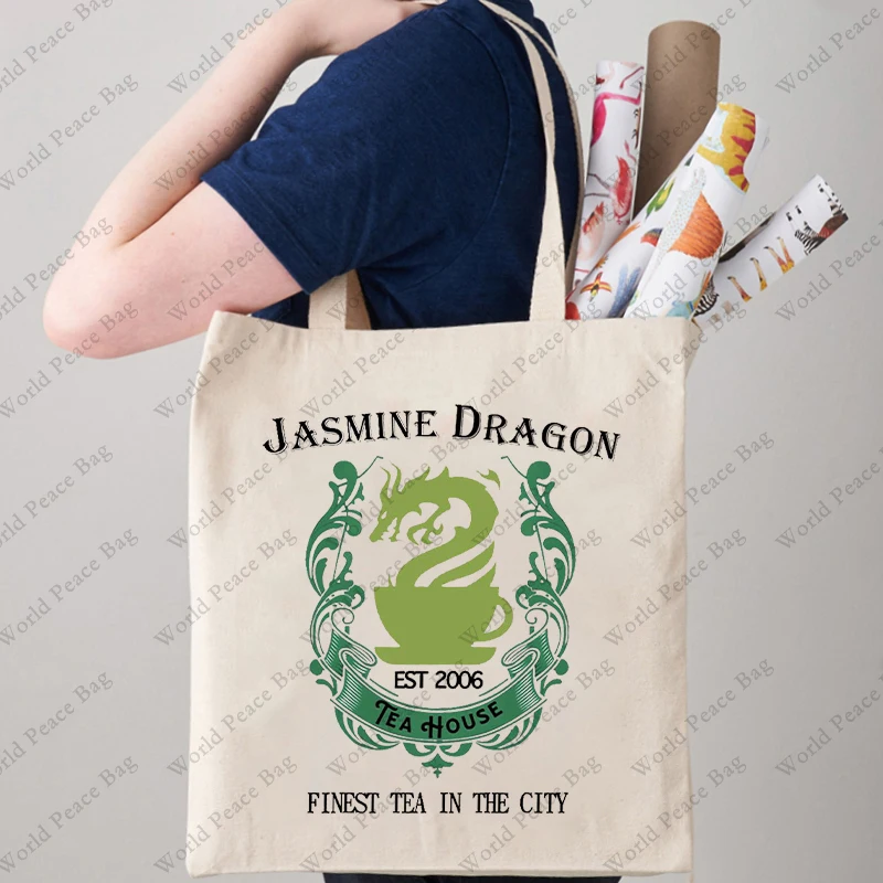 1pcJASMINE DRAGON pattern Cartoon Series Merchandise Gift Dragon Tote Bag Tea House Gift Uncle Iroh  House Gift ATLA Anime Gift