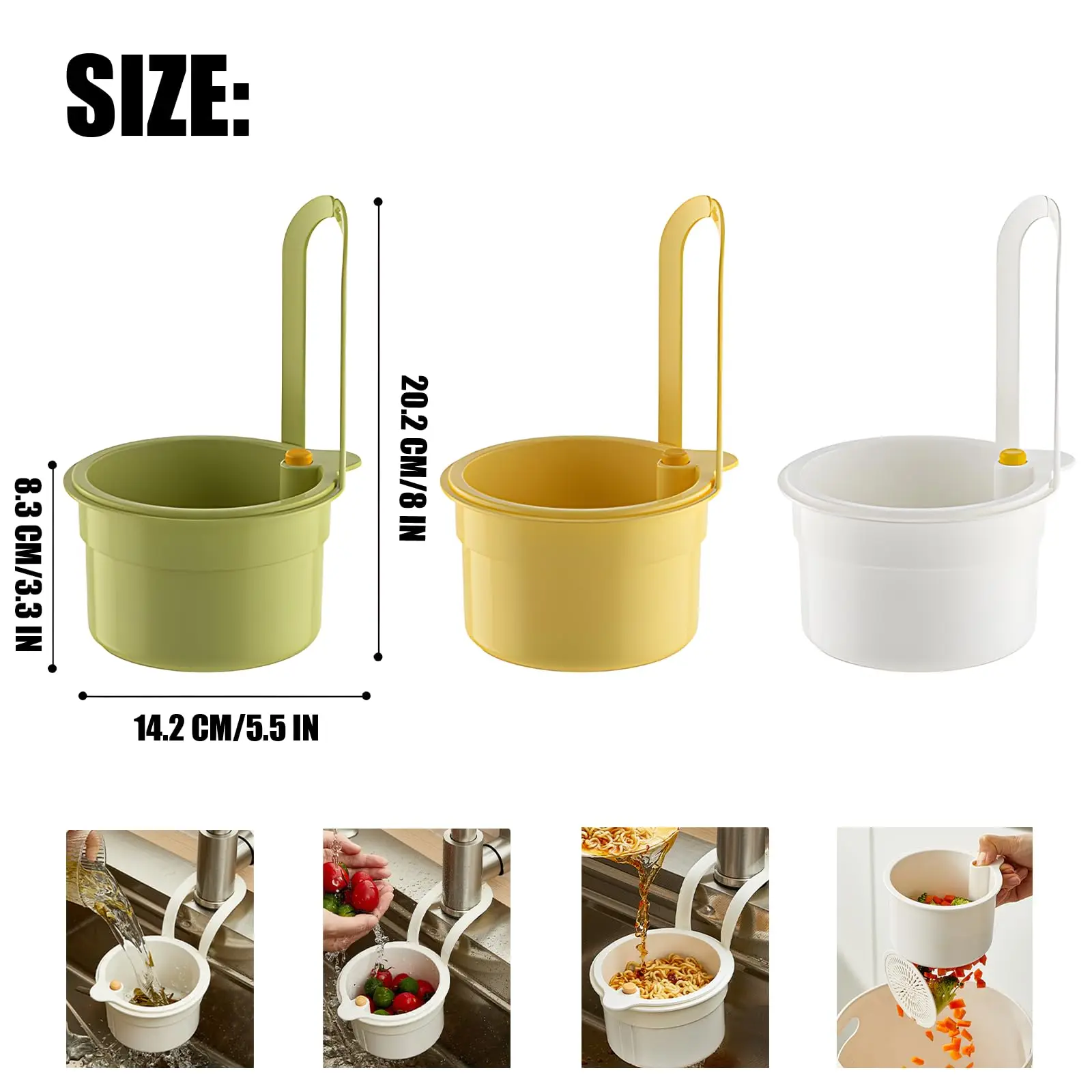 Self Cleaning Kitchen Sink Strainer Basket Press Automatic Dumping Waste Catcher Faucet Hanging Draining Basket Trash Filter image 6