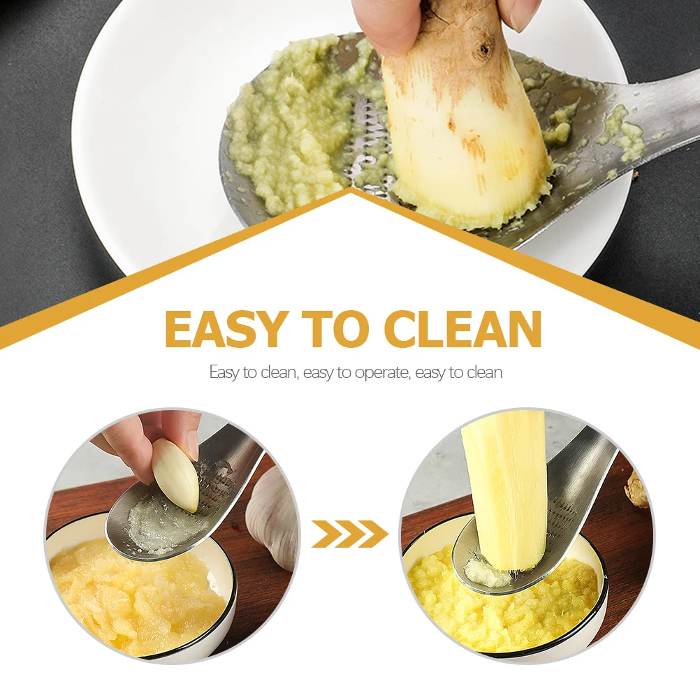 

3pcs Stainless Steel Garlic Mincers Multi-Function Ginger Graters Spoon Shaped Food Graters For Home Kitchen Baking Food
