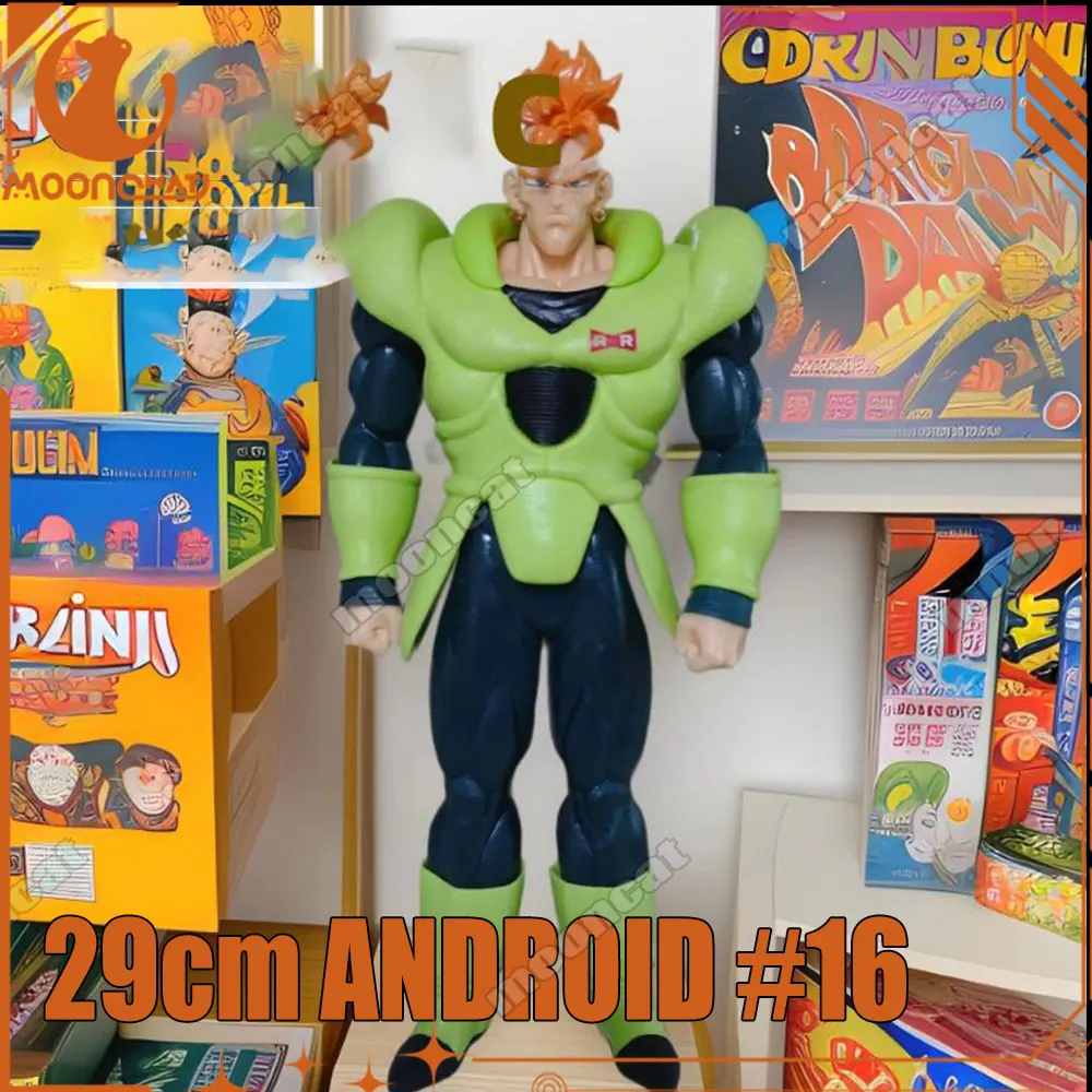 

29cm Anime Dragon Ball Z Android 16 Figure Action Figures Super Sized Pvc Android 16 Statue Collection Model Toys Kids Gifts