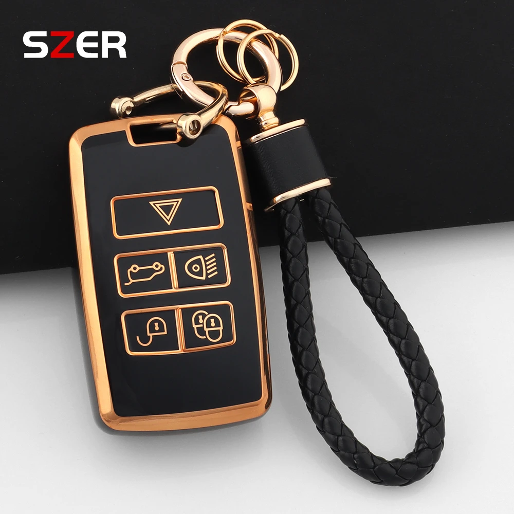 New TPU Car Key Case Cover Holder Keychain Shell For Land Rover Range Rover Discovery 5 Sport 2018 For Jaguar XEL E-PACE 2019