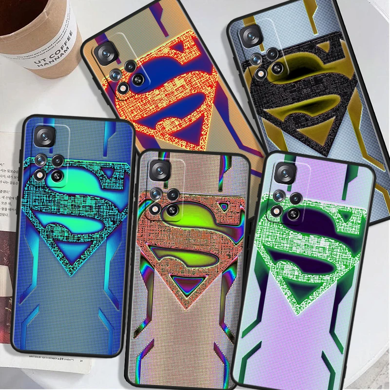 Batman Superman Cool For Xiaomi Redmi Note 13 12 11T 11E 11S 10T 10S Turbo Pro Plus Max Lite Black Soft Phone Case