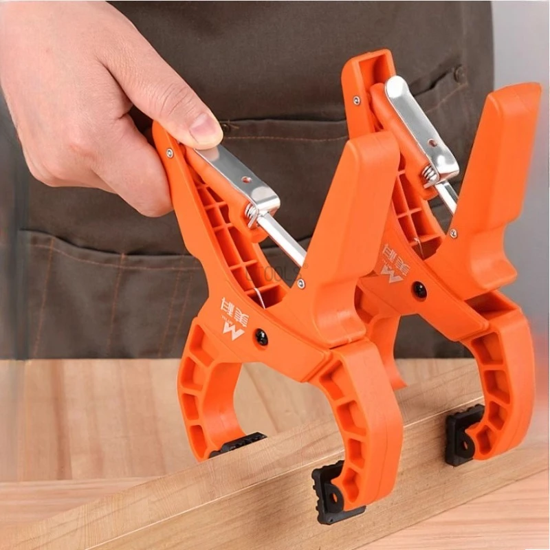 

Деревообрабатывающий зажим с храповым механизмом, регулируемый, простой в использовании, А-образный пружинный зажим, инструмент для быстрой зажима для деревянной доски, фиксация с круглым ртом