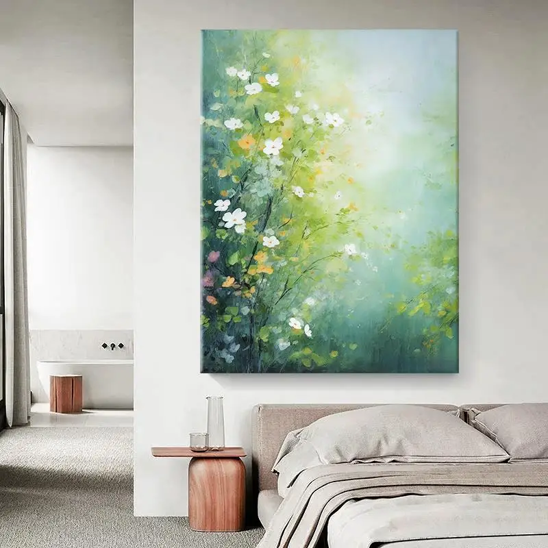 Impressionist plants and flowers hand-painted bed and breakfast living room decorative painting