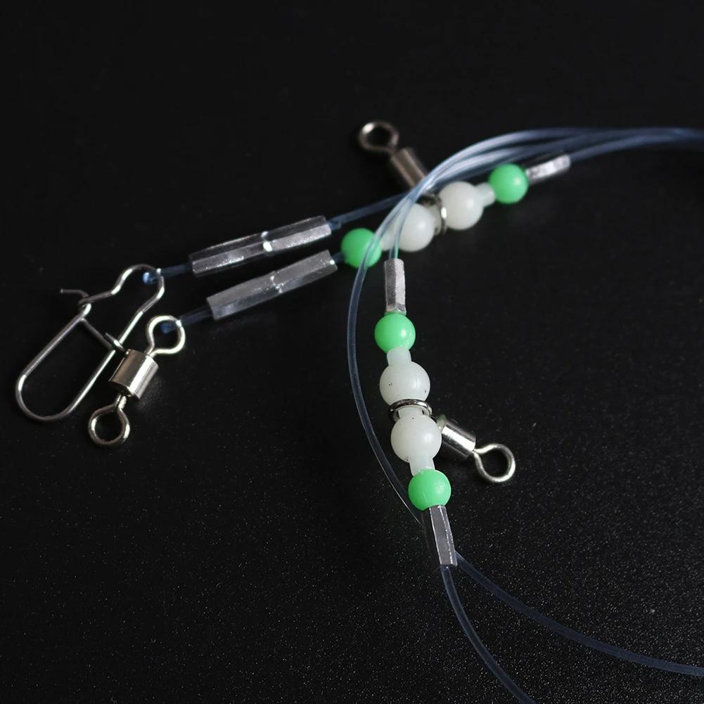 خط قائد الصيد الليلي المتوهج مع يدور وأزرار قادة أسلاك الأسماك المضيئة للمياه المالحة والمياه العذبة #6