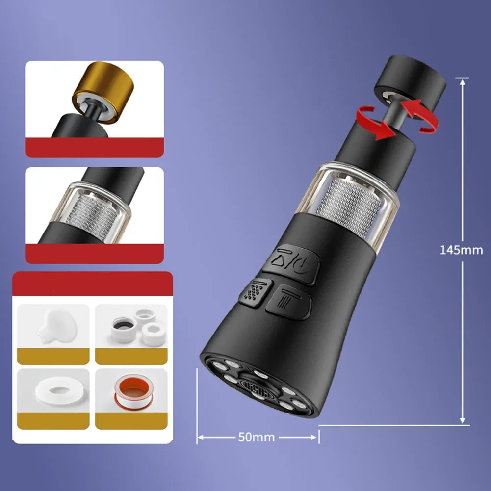 Multifunctional Tap Head Accessory Splash-proof Faucet 15*6.3*6.3cm Water Saving Tap Head Compact Size Water Efficiency