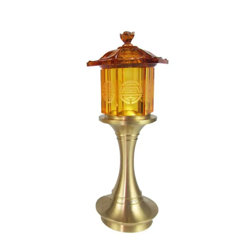 Pure Copper Glazed Palace Lamp Traditional Chinese Liufu Craftsmanship Lianchi Club Decorative Lighting Fixture Elegant