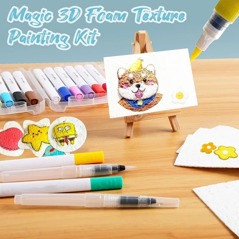 3D Drawing Magic Canvas Sponge Texture Kids DIY Painting Paper Kit Art Educational Craft Sponge Canvas Board Handicraft Toy