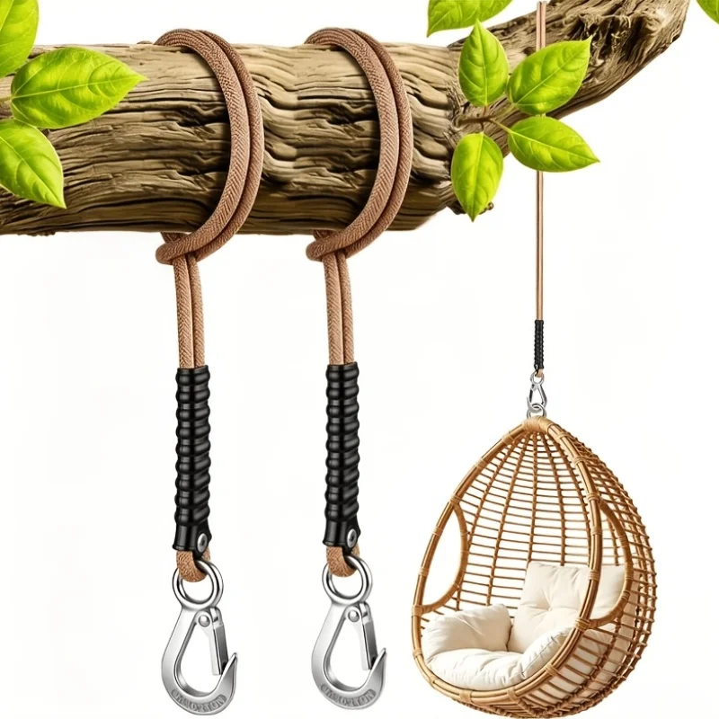 2pcs 2pcs 100cm/60cm Heavy-Duty Carabiner Tree Swing Rope, Hammock/Swing Chair Connection Strap Hanging,Yoga Hammock Fixing Additions - Aliexpress Deal