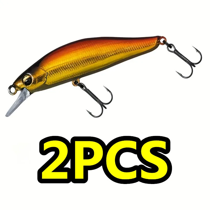 LURETV Japón 2PCS Pez del ejército mínano sumergido de largo alcance, pez mandarín, 6cm 4g 9049