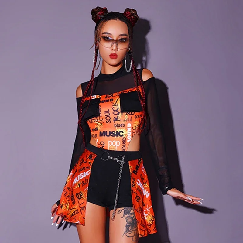 Tenues de danse Kpop sexy pour femmes, costume de danse jazz, vêtements de danse tricotés pour adultes, vêtements de performance Hip Hop, Y2K, discothèque, bar, DJ, nouveau