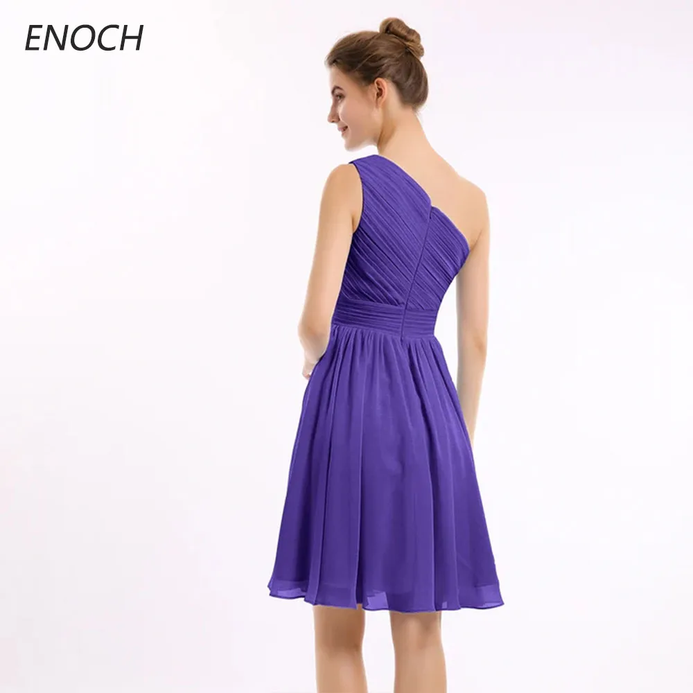 ENOCH-Robe de soirée en mousseline de soie, simple, zone, une initiée, fermeture éclair, ligne A, plissée au-dessus du genou, nouvelle collection éducative