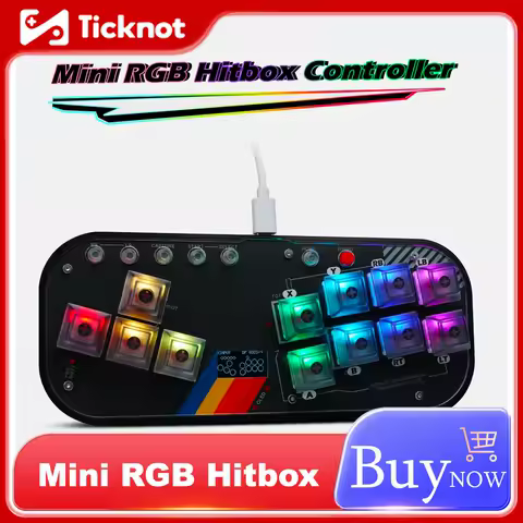 Flatbox Mini Hitbox V3 Fightstick For Nintendo Switch/PC Game Controller Joystick For PS4/PS3/Mister Support Fightboard V3