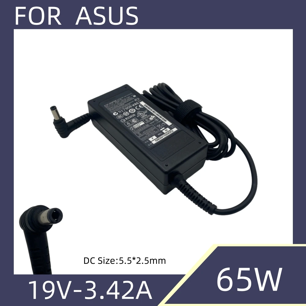 Adaptador de Energia AC Genuíno 65W 19V 3.42A 5.5*2.5mm para Notebook Asus X401A X550C Q551L X551M X555L X550C