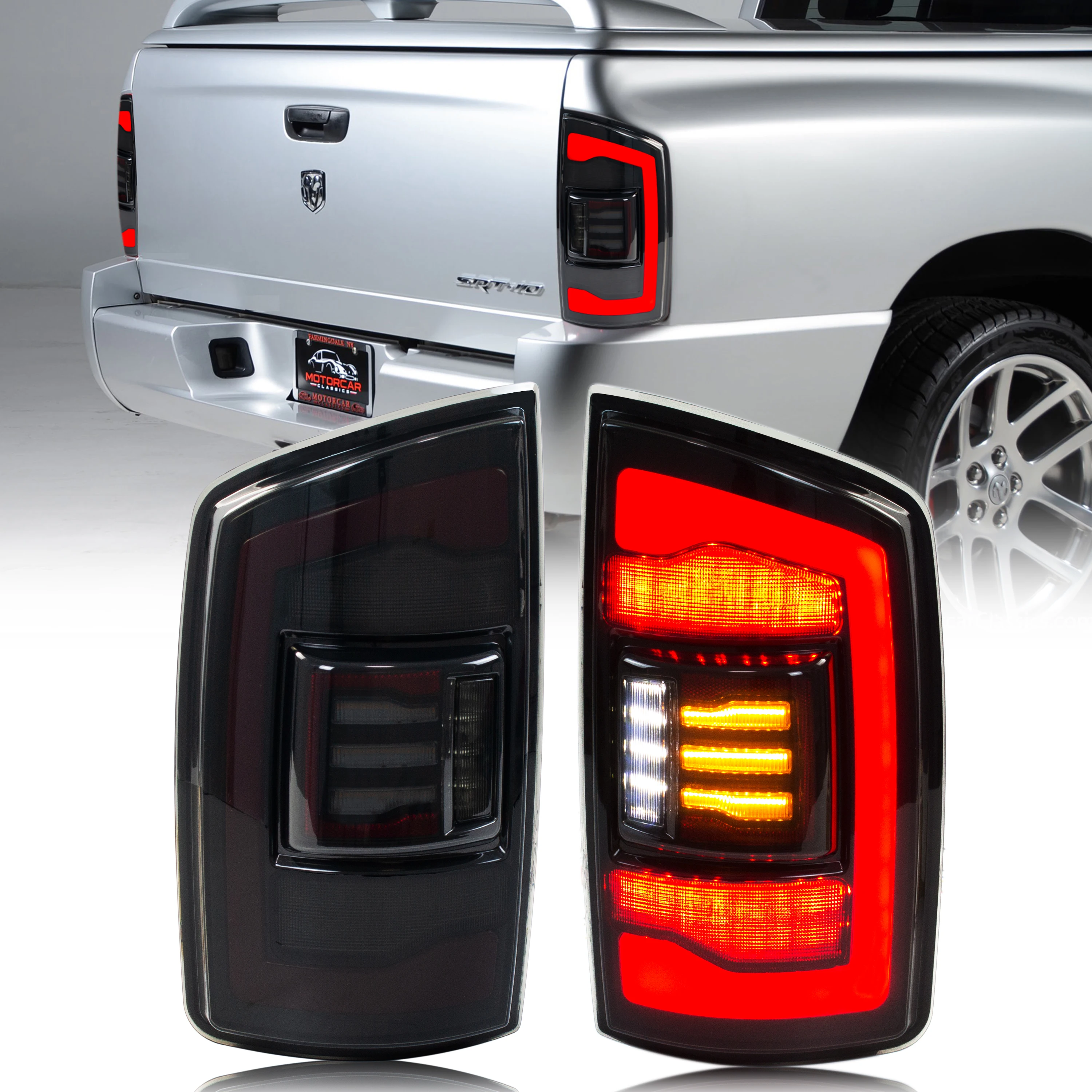 

LED Tail Lights for Dodge Ram 2002-2005 1500 2500 3500 3rd Gen Dynamic Animation Sequential Turn Signal Rear Lamps Assembly