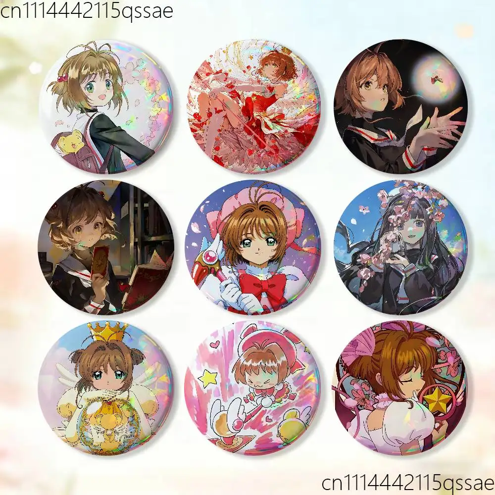 Anime FOR Cardcaptor Sakura Badges Button Round Creative Pin Brooch Badge Bag Decor Accessories Fans Collect Friends Gifts